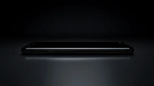Sleek Black Smartphone Glowing With Modern Promise