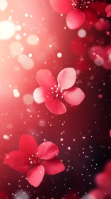 Soft Pink Blossoms Float Through Luminous Bokeh Mist