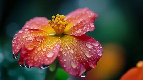 Vibrant Pink Bloom Glistens with Fresh Morning Dewdrops