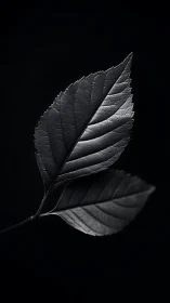 Noir leaf duet under patient studio moonlight.