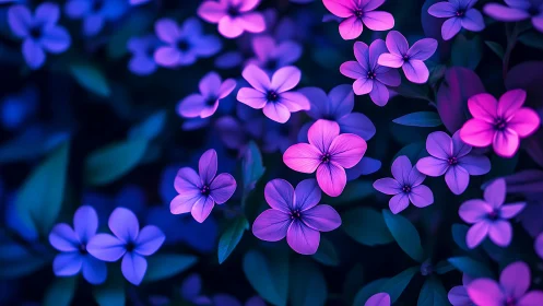 Neon Petals Dancing in Electric Twilight.