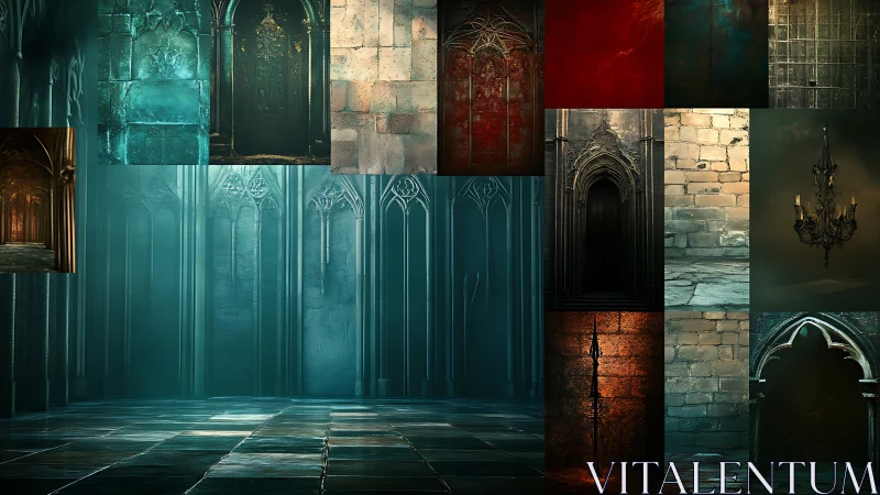 Gothic cathedral interior montage explores light and texture dynamics