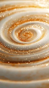 Caramel spiral galaxy swirling in creamy golden starlight.