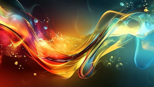 Chromatic rivers collide in molten neon twilight swirlscape.