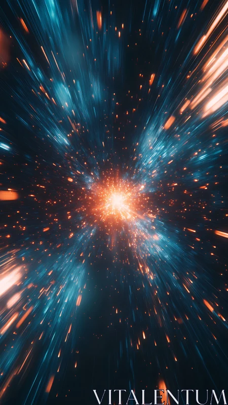 Starlit data-streams sprint toward a newborn cosmic ember