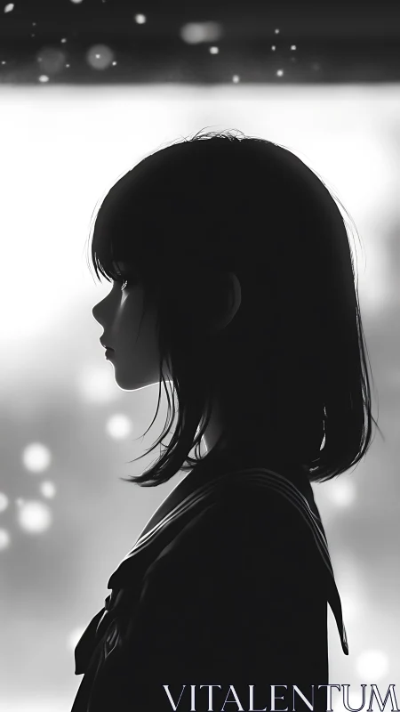 Side-lit anime profile renders soft bokeh and tonal contrast