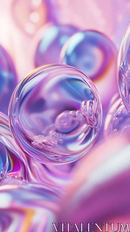 Glistening pastel bubbles drift gently through soft light