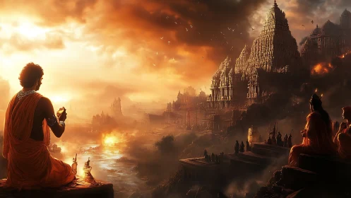 Sunfire sages watch over a river of godswept ruins.