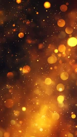 Golden bokeh particles scatter across a dark blurred background