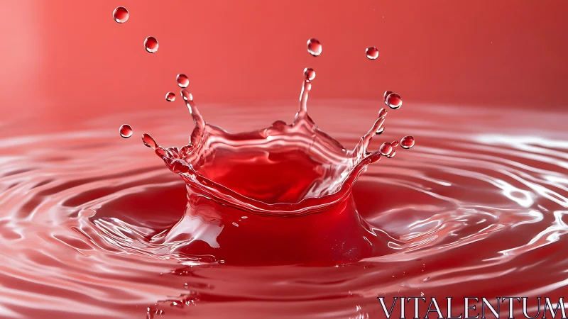 Crimson liquid splash crown captured in sharp high-speed detail.