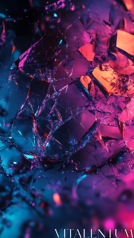 Shattered neon glass drifting through soft electric night.