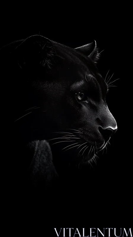 Shadowed Grace: A Panther's Contemplative Gaze.