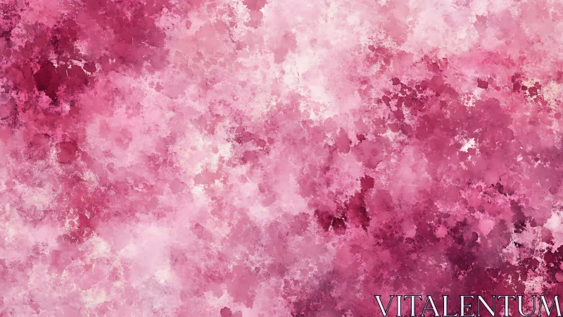 Granular pink watercolor field creates layered tonal depth