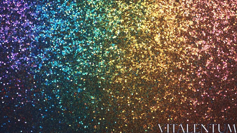 Shimmering rainbow glitter background glows with festive light