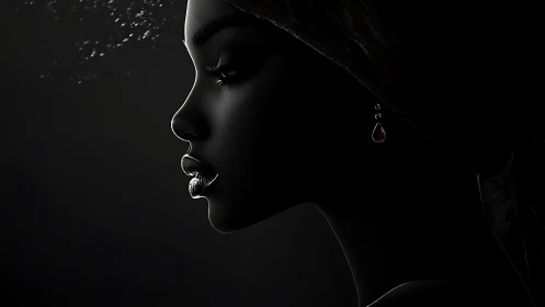 Softly lit profile of a woman in quiet midnight reflection.