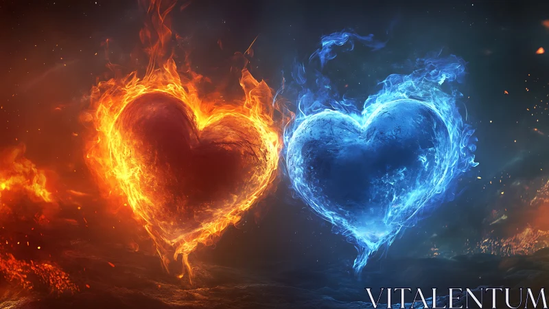 Opposing Fire and Ice Hearts in Dynamic Elemental Clash