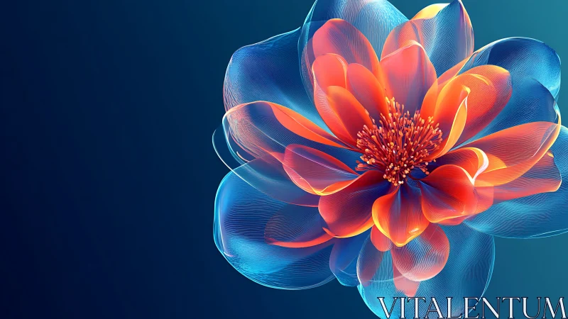 Luminescent Flower Rendered Through Digital Light.