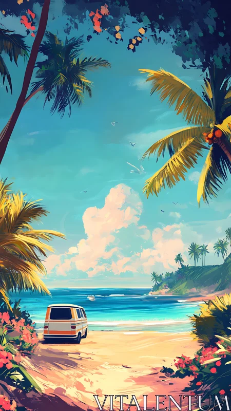 Tropical Van Dreams by the Turquoise Sea.