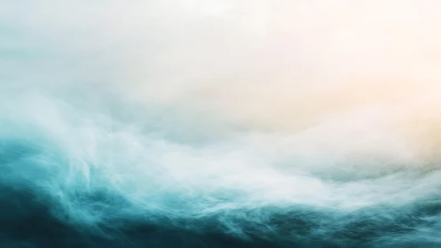 Tranquil Abstract Ocean Mist with Soft Sunrise Lighting.