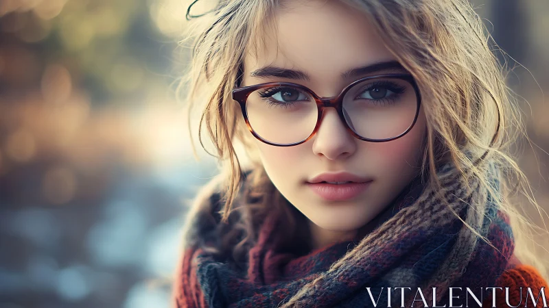 Soft winter portrait captures a thoughtful girl in warm light