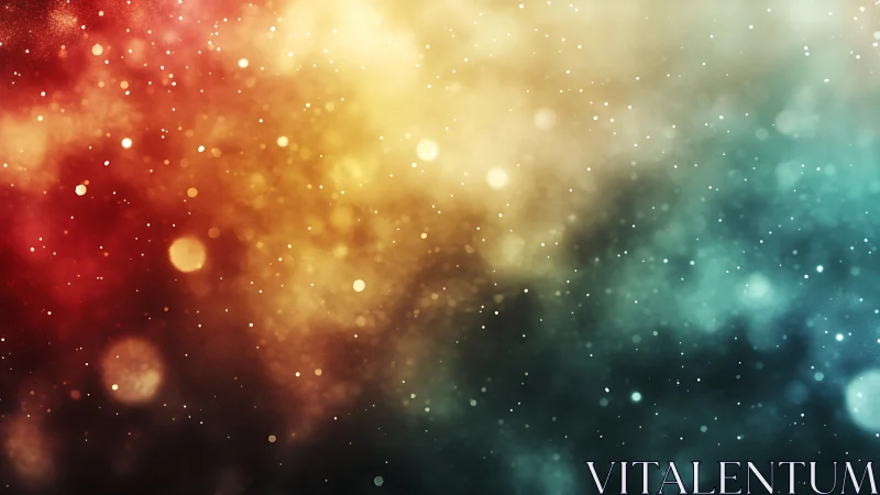 Tri-chromatic bokeh nebula with particulate light diffusion.