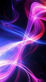 Digital painting of neon energy ribbons on deep black field.