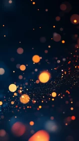 Glowing bokeh light stream over deep midnight background.