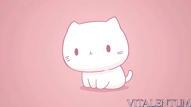 Shy marshmallow kitten drifting in a rosy pastel daydream.
