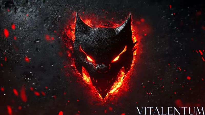 Fiery stylized wolf head emblem on dark textured background.