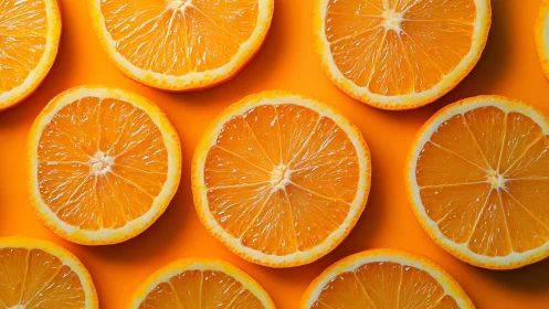 Radial symmetry study of orange cross-sections under flat light.