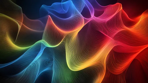 Chromatic wavefields ripple through luminous digital currents.