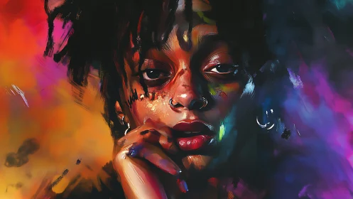 Color-drenched gaze drifts through smoke and neon memory