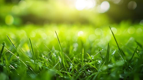 Backlit macro grass blades form a luminous bokeh field