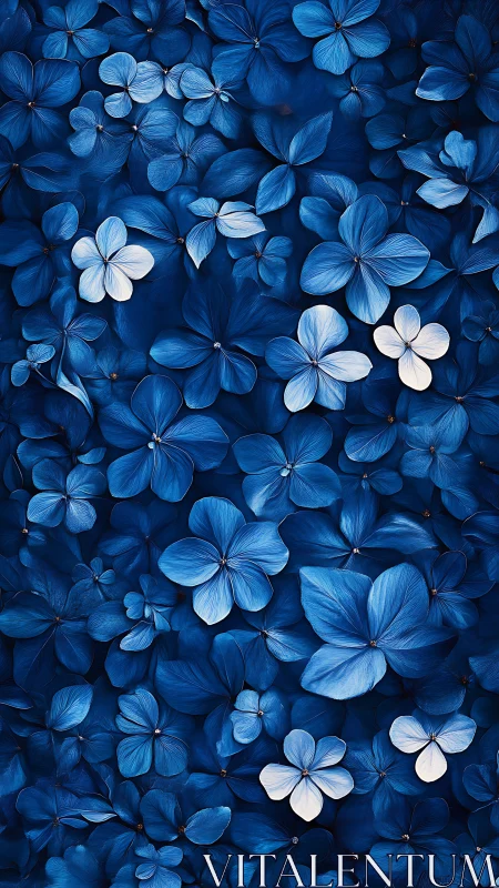 Blue Blossoms Dance in Serene Garden Light.