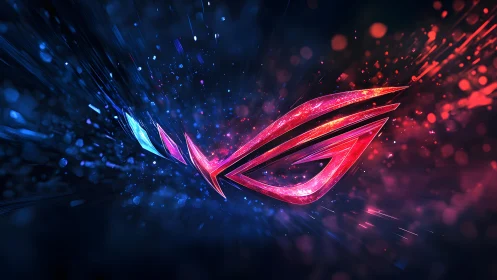 Futuristic gaming logo with neon effects and dynamic energy bursts.