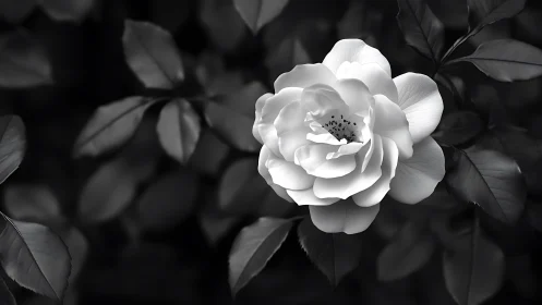 White Rose Study: Monochromatic Floral Composition with Selective Focus.