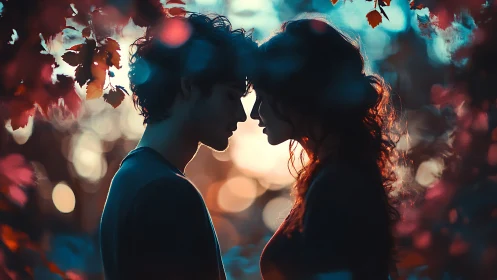 Two Hearts Collide in Autumn's Luminous Dance.