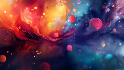 Swirling cosmic colors invite a playful journey through space