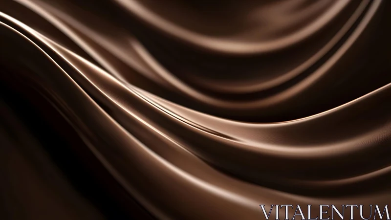 Luxurious flowing dark chocolate waves in abstract art style.