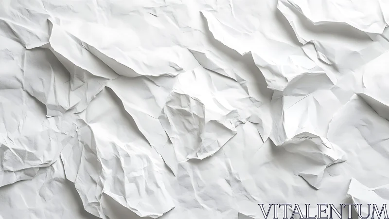 Wrinkled white paper texture with abstract folded relief.