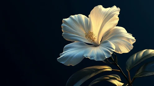 Luminous White Bloom Against Dark Sky.