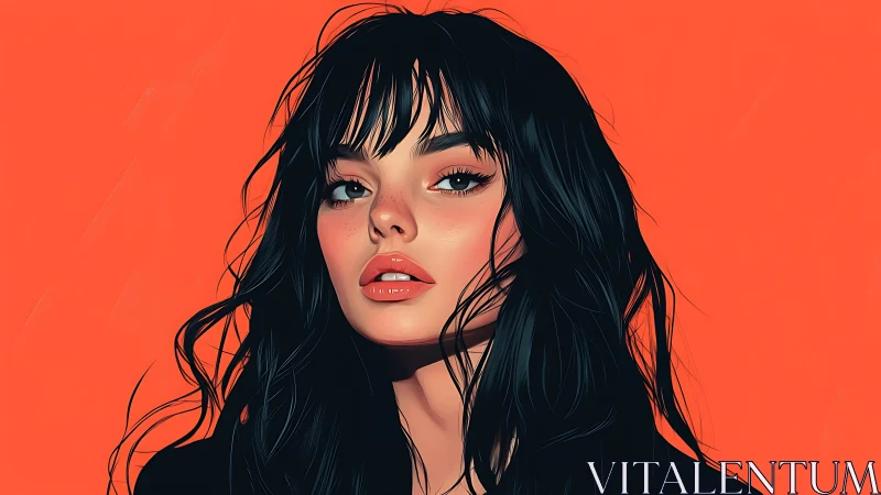 High-chroma vector portrait with glossy epidermal rendering.