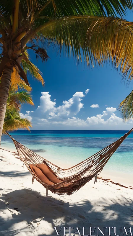 Tropical Hammock Paradise with Palm Trees.