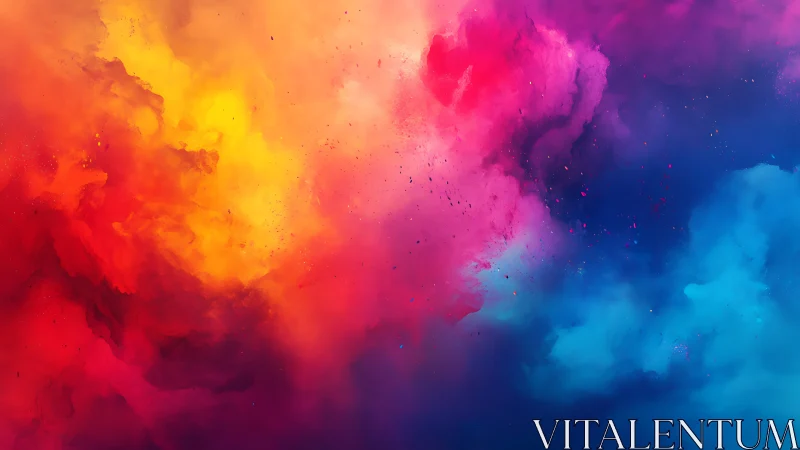 Glowing rainbow clouds swirling in a dreamy color-filled sky.