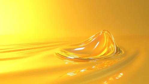 Golden liquid splash crest in minimal abstract space.