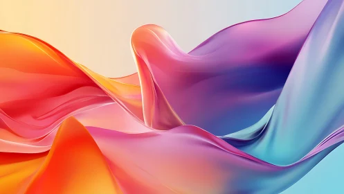 Multicolored fluid ribbons in smooth abstract wave formation.
