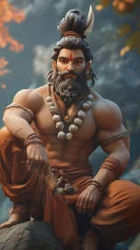 Mountain sage lounges in silence, muscles carved from dusk