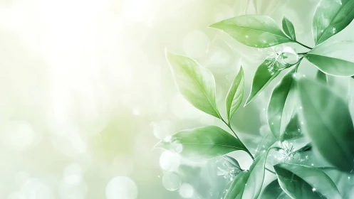 Soft morning light gently kisses fresh green leaves