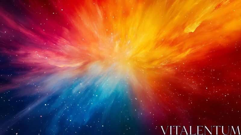 Radiant cosmic nebula explodes in vivid multi‑color light