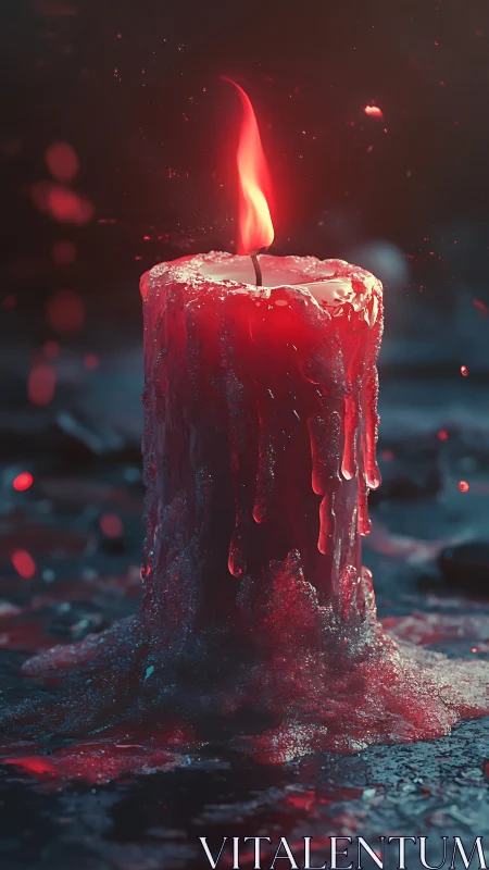 Molten Reverie: Crystallized Flame in Dystopian Reverie.